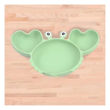 PACK2 PLATO SILICONA CANGREJO RESISTENTE PARA BEBE EN VERDE