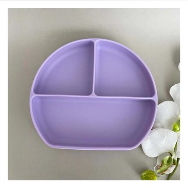 PACK2 PLATO INFANTIL CON DIVISIONES LILA Y+PAPEL DE REGALO