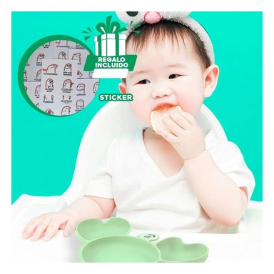 PACK4 PLATO EN FORMA DE CANGREJO EN VERDE Y+REGALO STICKERS