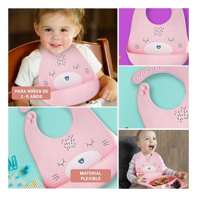 PACK6 PROTECTOR DE BABAS CON DISEÑO EN COLOR ROSADO