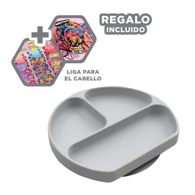 PACK6 TAZON DE ALIMENTO BEBE EN 3 SECCIONES PLOMO