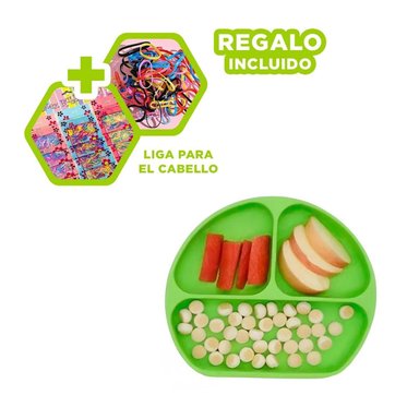 PACK6 TAZON DE ALIMENTO BEBE EN 3 SECCIONES VERDE