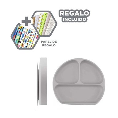 PACK6 TAZON DE COMIDA DE BEBE EN PLOMO Y+PAPEL DE REGALO