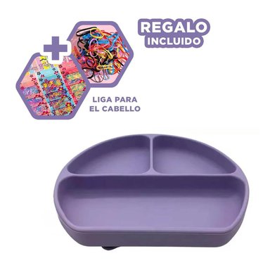 PACK6 TAZON DE ALIMENTO BEBE EN 3 SECCIONES LILA