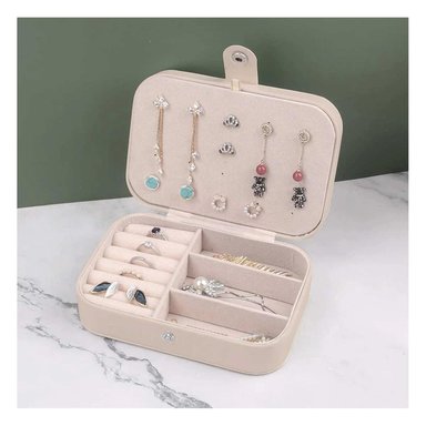 PACK4 CAJA PARA GUARDAR COLLARES Y ANILLOS EN BEIGE