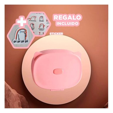 PACK6 CAJA PORTATIL Y ESTILO DE GATO ROSA Y+REGALO STICKERS
