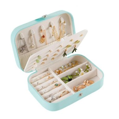 PACK2 JOYERO ORGANIZADOR TRANSPORTABLE DE COLOR CELESTE