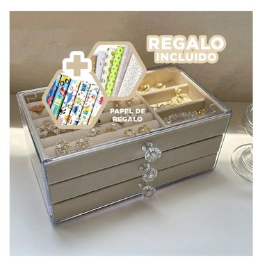 PACK6 CAJA UTIL PARA ANILLOS EN BEIGE Y+PAPEL DE REGALO