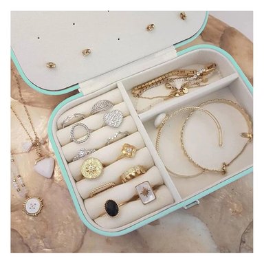 PACK6 CAJA DINAMICA PARA GUARDAR ANILLOS EN TONO VERDE