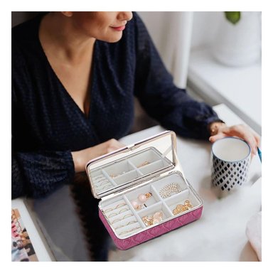 PACK6 ESTUCHE PRACTICO CON ESPEJO EN COLOR ROSADO