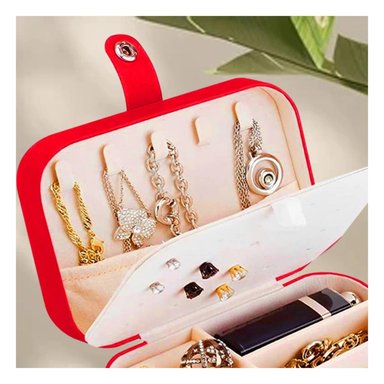 PACK4 CAJA PARA GUARDAR COLLARES Y ANILLOS EN ROJO