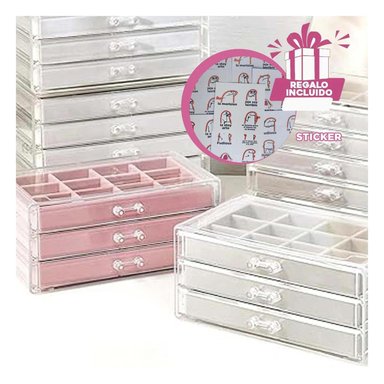 PACK6 CAJA DE JOYAS PARA DAMA EN ROSADO Y+REGALO STICKERS