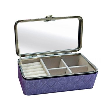 PACK2 JOYERO CON ESPEJO EN LILA Y+PAPEL DE REGALO