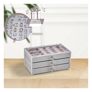 PACK12 CAJA UTIL PARA ANILLOS EN PLOMO Y+REGALO STICKERS