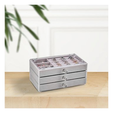 PACK12 GUARDAJOYAS CON COMPARTIMIENTOS PARA ANILLOS EN PLOMO