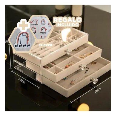 PACK12 CAJA UTIL PARA ANILLOS EN BEIGE Y+REGALO STICKERS