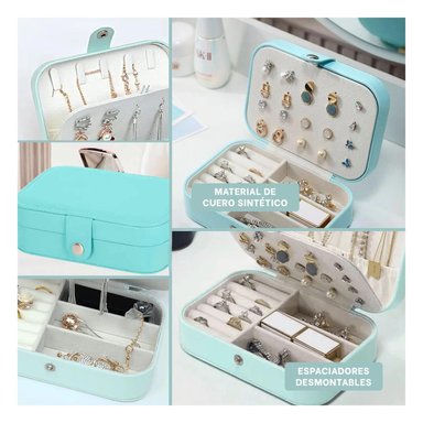PACK4 JOYERO ELEGANTE Y ORGANIZADO CELESTE Y+REGALO STICKERS