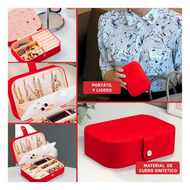 PACK4 JOYERO ELEGANTE Y ORGANIZADO ROJO Y+REGALO STICKERS