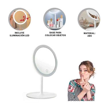 PACK2 ESPEJO DISEÑO CIRCULAR EN BLANCO Y+REGALO STICKERS