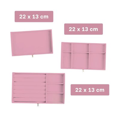 PACK2 JOYERO 11X13.5X23.5 CM EN ROSADO Y+REGALO STICKERS