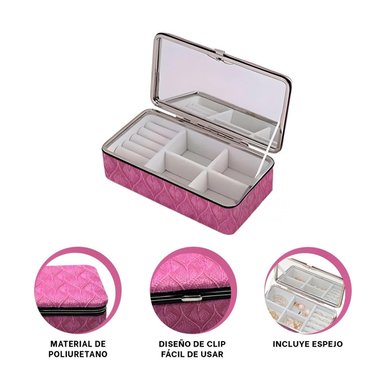 PACK2 JOYERO 16X8.5X5.5 CM EN COLOR ROSADO Y+REGALO STICKERS