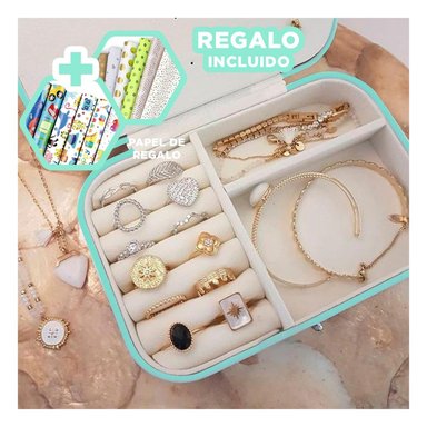 PACK6 CAJA UTIL PARA ANILLOS EN VERDE Y+PAPEL DE REGALO
