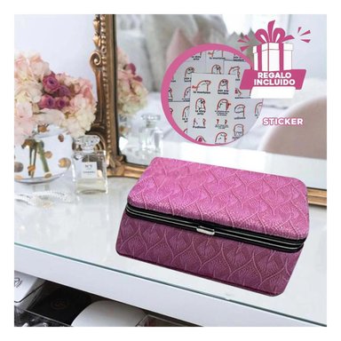 PACK12 ESTUCHE MODERNO CON ESPEJO EN ROSAD Y+REGALO STICKERS