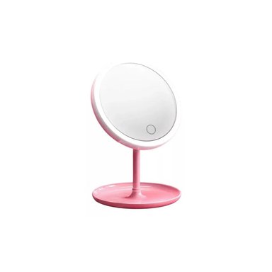 PACK2 ESPEJO DE MAQUILLAJE LED EN ROSADO Y+PAPEL DE REGALO