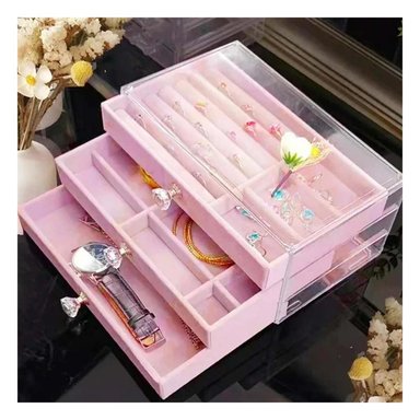 PACK4 JOYERO 11X13.5X23.5 CM EN ROSADO Y+REGALO STICKERS