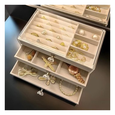 PACK4 CAJA PARA ARETES DINAMICO BEIGE Y+PAPEL DE REGALO