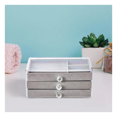 PACK6 CAJA DINAMICA PARA ARETES Y ANILLOS EN TONO PLOMO