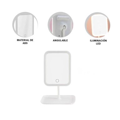 PACK2 ESPEJO DISEÑO CUADRADO EN BLANCO Y+REGALO STICKERS