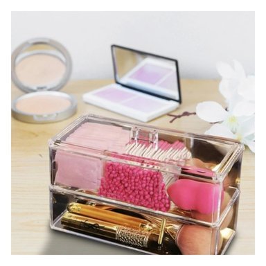 PACK12 CAJA ORGANIZADORA DE 2 PISOS EN TRANSPARENTE