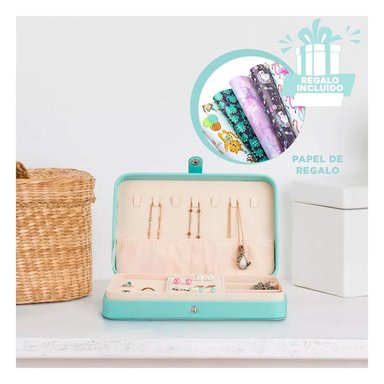 PACK6 CAJA EN FORMA DE JOYERO TONO CELESTE Y+PAPEL DE REGALO