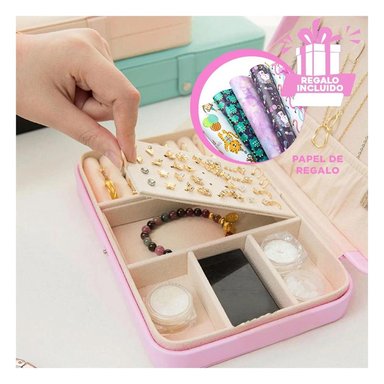 PACK6 CAJA EN FORMA DE JOYERO TONO ROSA Y+PAPEL DE REGALO