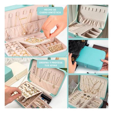 PACK4 JOYERO CLASIFICADOR DE COLOR CELESTE Y+REGALO STICKERS