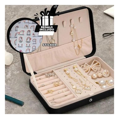 PACK6 CAJA PARA JOYAS DE CUERO EN NEGRO Y+REGALO STICKERS