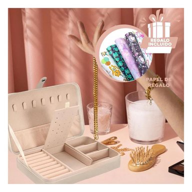 PACK12 JOYERO MODELO ORGANIZADOR EN BEIGE Y+PAPEL DE REGALO