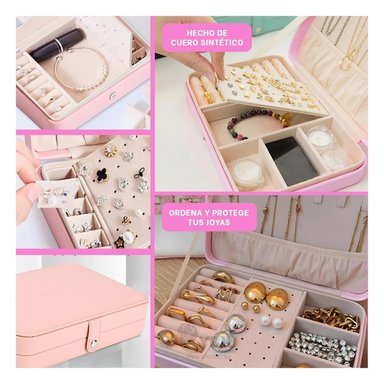 PACK4 JOYERO CLASIFICADOR DE COLOR ROSA Y+REGALO STICKERS