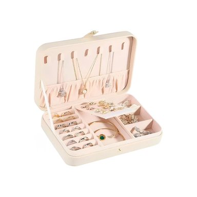 PACK2 JOYERO ORGANIZADOR PARA SENORITAS DE COLOR BEIGE