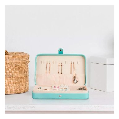 PACK12 JOYERO ORGANIZADOR PARA SENORITAS DE COLOR CELESTE