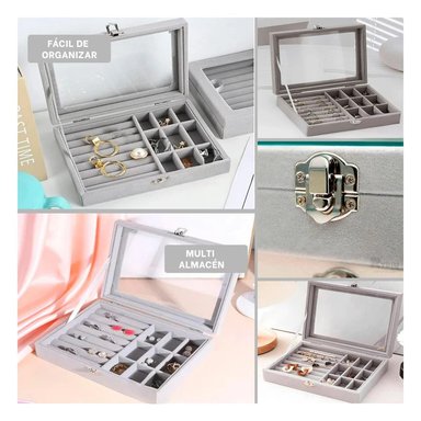 PACK4 JOYERO CLASIFICADOR EN COLOR GRIS Y+REGALO STICKERS