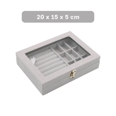 PACK4 CAJA PARA JOYAS MULTIFUNCIONAL GRIS RESISTENTE Y PRACTICA Y+REGALO STICKER - 4