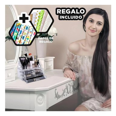 PACK12 ORGANIZADOR DE 4 CAJONES TRANSPAREN Y+PAPEL DE REGALO