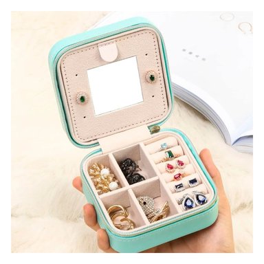 PACK6 MINI JOYEROS PORTATILES VERDE ORGANIZADOR COMPACTO Y PORTATIL Y+REGALO STICKER - 3