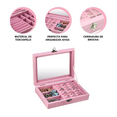 PACK2 JOYERO CLASIFICADOR EN COLOR ROSA Y+REGALO STICKERS