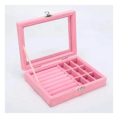 PACK2 COFRE PARA JOYAS MULTIFUNCIONAL ROSADO IDEAL PARA MUJER Y+REGALO STICKER - 3