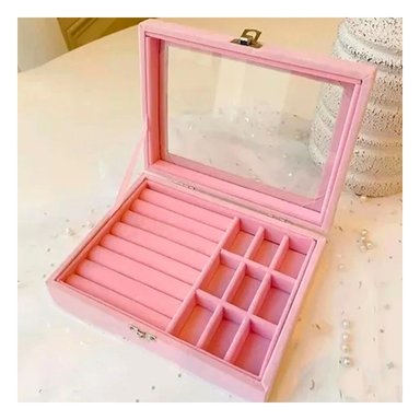 PACK2 COFRE PARA JOYAS MULTIFUNCIONAL ROSADO IDEAL PARA MUJER Y+REGALO STICKER - 5