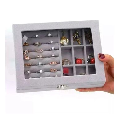 PACK6 COFRE PARA JOYAS MULTIFUNCIONAL GRIS PARA REGALO ESPECIAL Y+PAPEL REGALO - 2