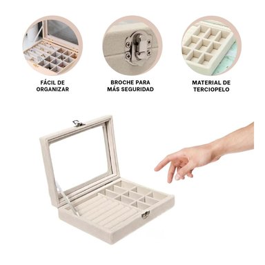 PACK2 JOYERO CLASIFICADOR EN COLOR BEIGE Y+REGALO STICKERS